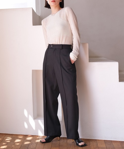 AKTE（アクテ）の「ツイルタックパンツ（その他パンツ・レディース・ミント/ブラック・1/2/2T）」の14枚目の写真