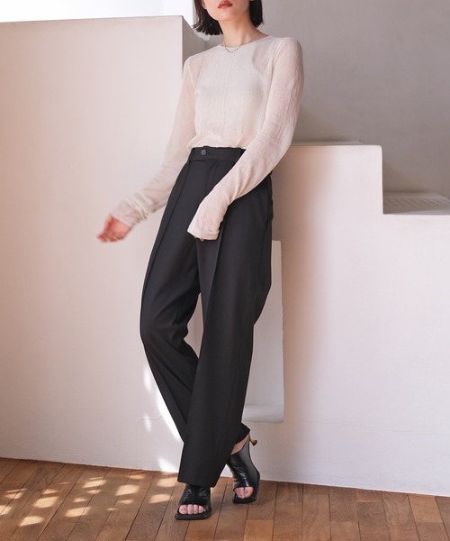 AKTE（アクテ）の「ツイルタックパンツ（その他パンツ・レディース・ミント/ブラック・1/2/2T）」の15枚目の写真