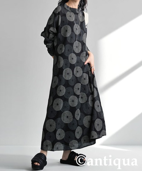 antiqua(アンティカ)の「ドット柄ワンピース(ワンピース・レディース・ブラック/ブルー・ONESIZE)」の18枚目の写真