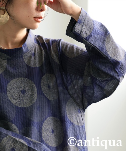 antiqua(アンティカ)の「ドット柄ワンピース(ワンピース・レディース・ブラック/ブルー・ONESIZE)」の15枚目の写真