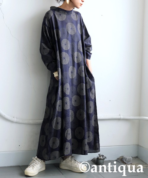 antiqua(アンティカ)の「ドット柄ワンピース(ワンピース・レディース・ブラック/ブルー・ONESIZE)」の16枚目の写真