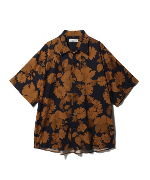 ESTNATION（エストネーション）の「ESTNATION / フラワーパターンハーフスリーブシャツ（シャツ/ブラウス・メンズ・ネイビー系/クリアブラウン/カリビアンブルー・LARGE/MEDIUM/SMALL）」の4枚目の写真
