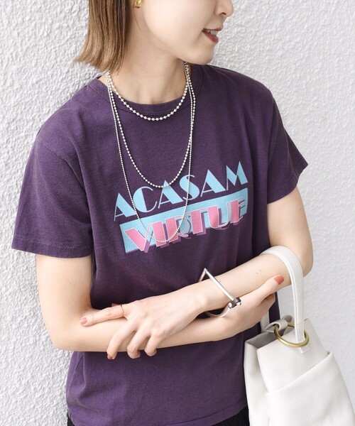 SHIPS（シップス）の「ACASAM:クルーネック TEE（Tシャツ/カットソー・レディース・パープル/ブラック/ホワイト/ライトブルー・ONE SIZE）」の4枚目の写真