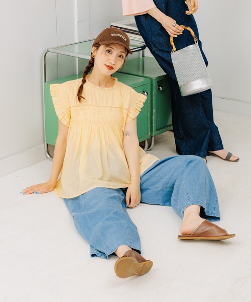 ITEMS URBANRESEARCH パンツ リネン混イージーパンツ レディース