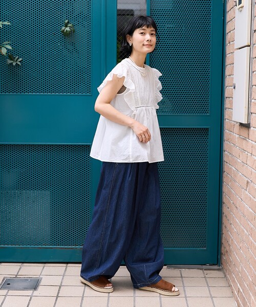 新品未使用　リネン混イージーパンツ　D.NAVY URBAN RESEARCH DOORS - 【D.NAVY】リネン混イージーパンツの