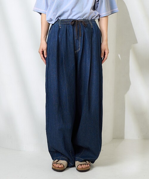 新品未使用　リネン混イージーパンツ　D.NAVY URBAN RESEARCH DOORS - 【D.NAVY】リネン混イージーパンツの