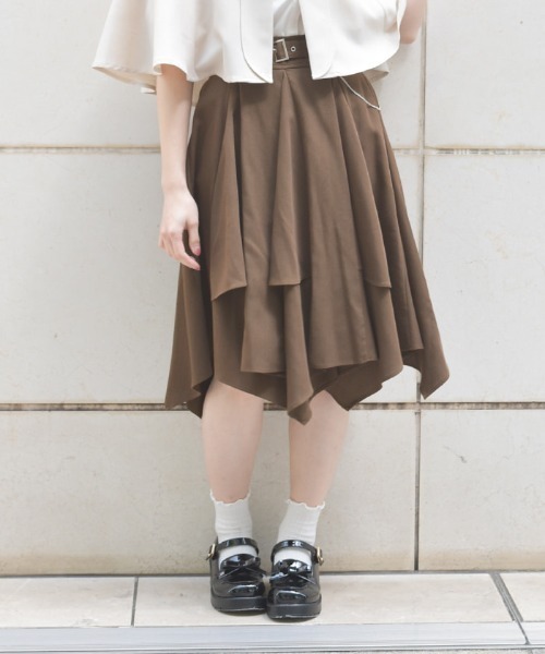 ボリューム×アシメヘムスカート（スカート）｜axes femme