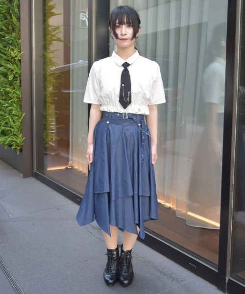 axes femme（アクシーズファム）の「ボリューム×アシメヘムスカート（スカート・レディース・ブラウン/ブラック/ピンク/カーキ/インディゴブルー・FREE）」の22枚目の写真