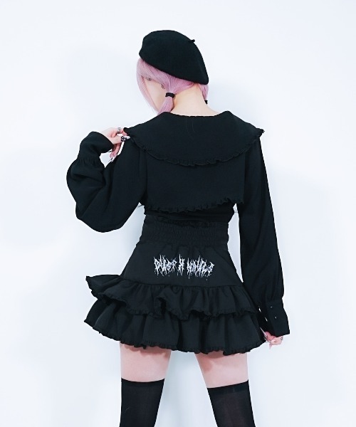 Hauls(ハウルズ)の「ハウスダストコラボ ボレロキャミセット(カーディガン/ボレロ・レディース・ブラック/ホワイト・F)」の4枚目の写真