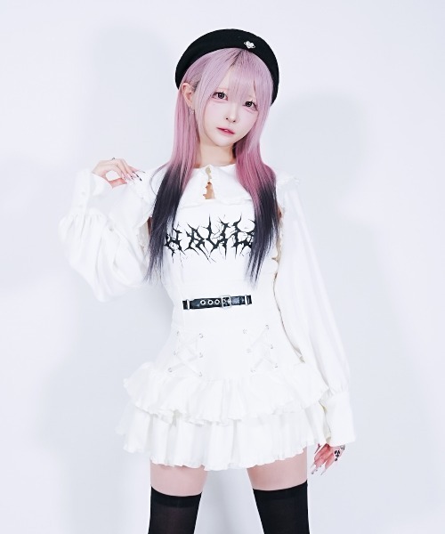 Hauls(ハウルズ)の「ハウスダストコラボ ボレロキャミセット(カーディガン/ボレロ・レディース・ブラック/ホワイト・F)」の7枚目の写真
