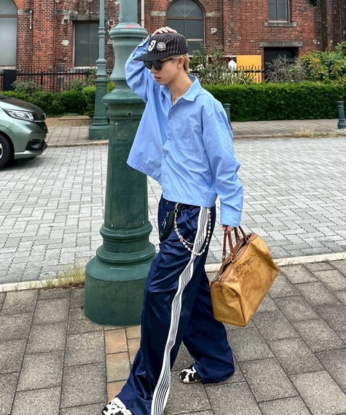 UNDERSTATEMENTs(アンダーステイトメント)の「【ユニセックス】ナイロン×ジャージ切替えトラックパンツ(その他パンツ・メンズ・ブラウン/ネイビー/ブラック・SMALL/MEDIUM/LARGE/X-SMALL)」の5枚目の写真
