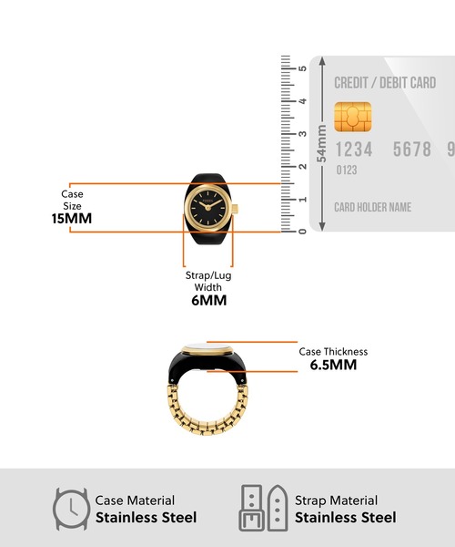 FOSSIL（フォッシル）の「フォッシル リングウォッチ レディース アナログ ES5413 時計 指輪（アナログ腕時計・レディース・ゴールド・FREE）」の4枚目の写真
