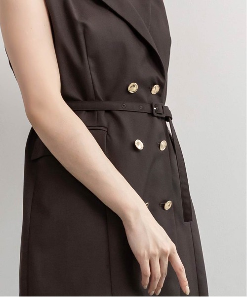 RANDA（ランダ）の「ダブルブレストジャケットワンピース（ワンピース・レディース・ネイビー/ブラウン/グレー・0/1）」の9枚目の写真