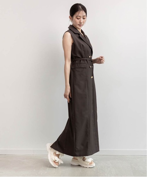 RANDA（ランダ）の「ダブルブレストジャケットワンピース（ワンピース・レディース・ネイビー/ブラウン/グレー・0/1）」の14枚目の写真