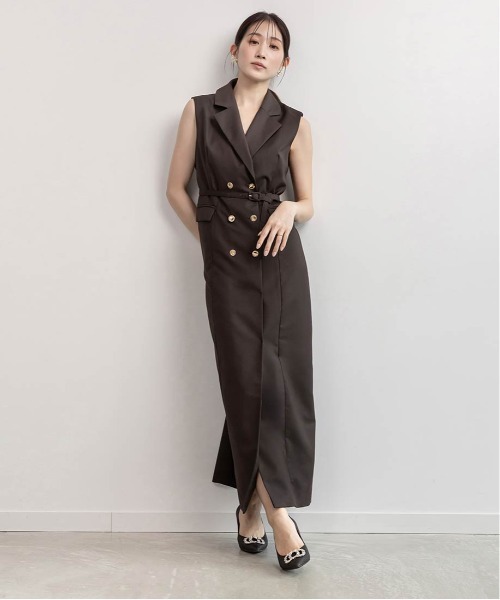 RANDA（ランダ）の「ダブルブレストジャケットワンピース（ワンピース・レディース・ネイビー/ブラウン/グレー・0/1）」の15枚目の写真