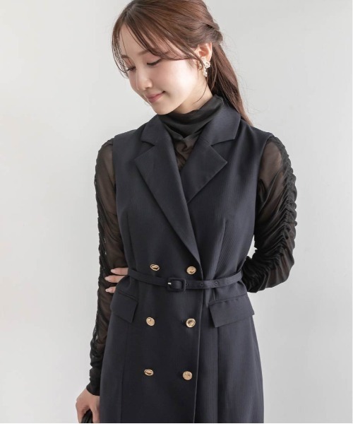 RANDA（ランダ）の「ダブルブレストジャケットワンピース（ワンピース・レディース・ネイビー/ブラウン/グレー・0/1）」の16枚目の写真