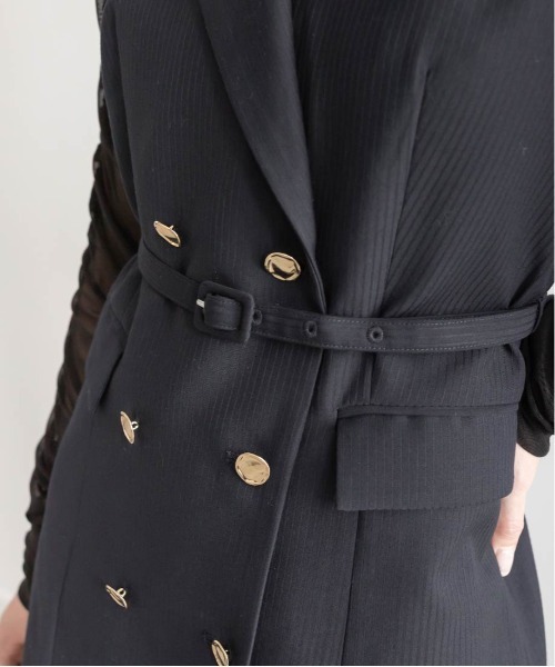 RANDA（ランダ）の「ダブルブレストジャケットワンピース（ワンピース・レディース・ネイビー/ブラウン/グレー・0/1）」の17枚目の写真