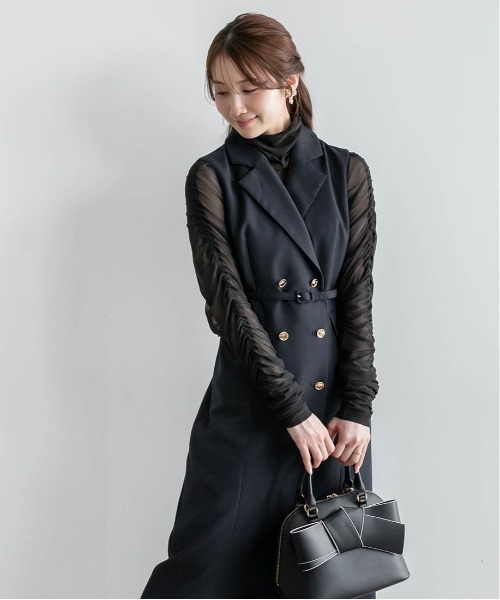 RANDA（ランダ）の「ダブルブレストジャケットワンピース（ワンピース・レディース・ネイビー/ブラウン/グレー・0/1）」の18枚目の写真