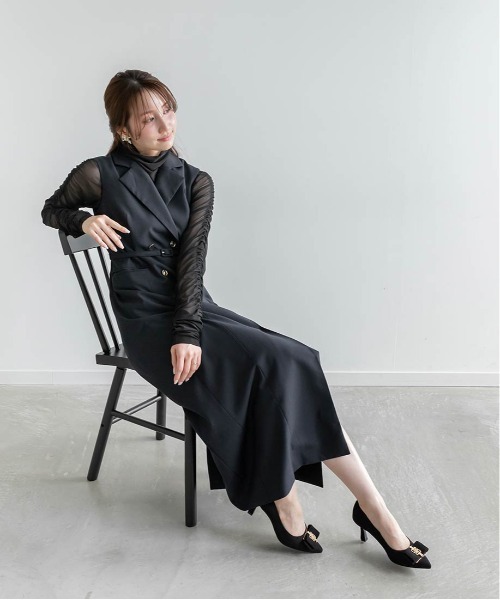 RANDA（ランダ）の「ダブルブレストジャケットワンピース（ワンピース・レディース・ネイビー/ブラウン/グレー・0/1）」の21枚目の写真