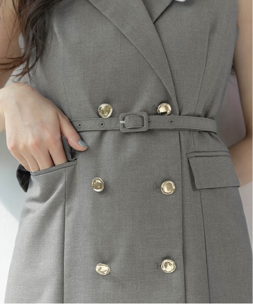 RANDA（ランダ）の「ダブルブレストジャケットワンピース（ワンピース・レディース・ネイビー/ブラウン/グレー・0/1）」の5枚目の写真