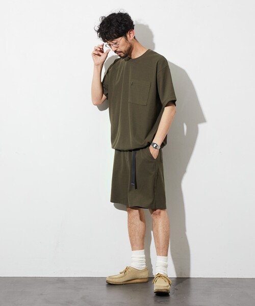 FREAK'S STORE(フリークスストア)の「FREAK’S STORE/フリークスストア サマーニット リラックスフィット ウェービング イージーショーツ(その他パンツ・メンズ・チャコールグレー/ライトグレー/オリーブ・MEDIUM/LARGE)」の15枚目の写真