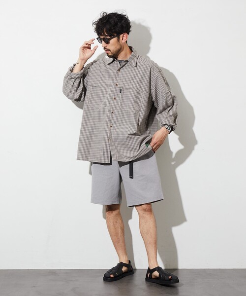 FREAK'S STORE(フリークスストア)の「FREAK’S STORE/フリークスストア サマーニット リラックスフィット ウェービング イージーショーツ(その他パンツ・メンズ・チャコールグレー/ライトグレー/オリーブ・MEDIUM/LARGE)」の22枚目の写真