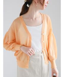 Te chichi | 袖ボリュームシアーVネックカーディガン(カーディガン/ボレロ)