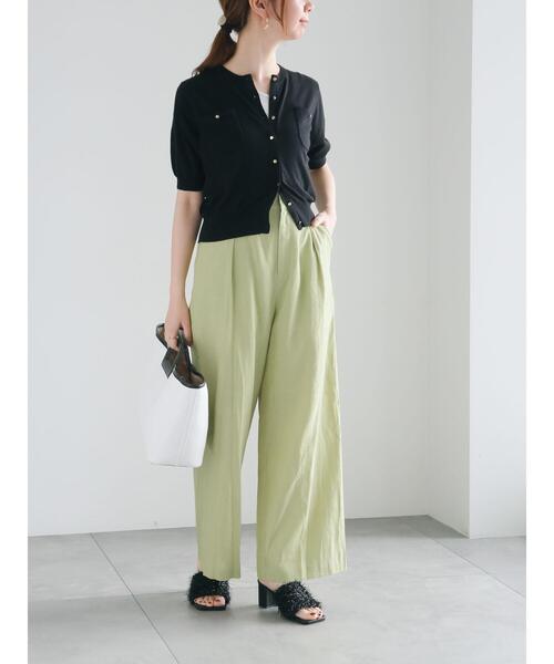 Te chichi（テチチ）の「袖ボリュームシアーVネックカーディガン（カーディガン/ボレロ・レディース・オフホワイト/グレー/オレンジ/ネイビー・F）」の10枚目の写真