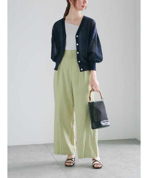 Te chichi（テチチ）の「袖ボリュームシアーVネックカーディガン（カーディガン/ボレロ・レディース・オフホワイト/グレー/オレンジ/ネイビー・F）」の11枚目の写真