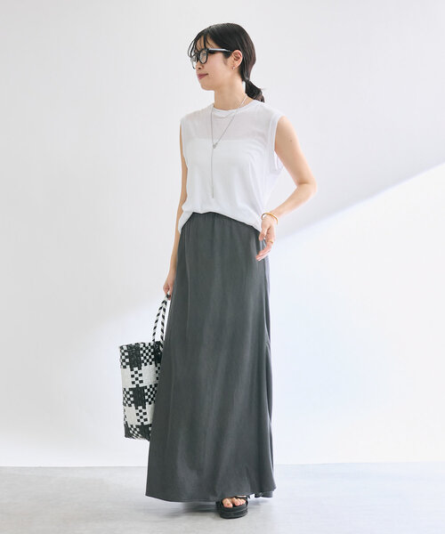 RIVE DROITE(リヴドロワ)の「【リバイバル】シアーフライスノースリTee(Tシャツ/カットソー・レディース・ホワイト/ブラウン/オレンジ・FREE)」の11枚目の写真