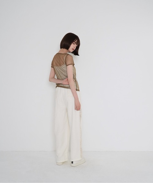 Uenui（ウニュイ）の「【 cunii 】 レース ディテール ルーズ パンツ（スウェットパンツ・レディース・ブルー/ベージュ系・FREE）」の18枚目の写真