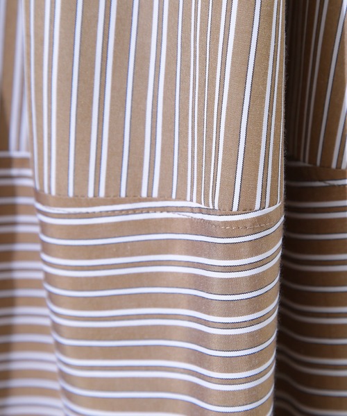 N.(N. Natural Beauty Basic)(エヌエヌナチュラルビューティーベーシック)の「【PS/低身長サイズ】ストライプ切替フレアスカート(スカート・レディース・ブラウン/パープル/チャコールグレー・MEDIUM/PS)」の17枚目の写真