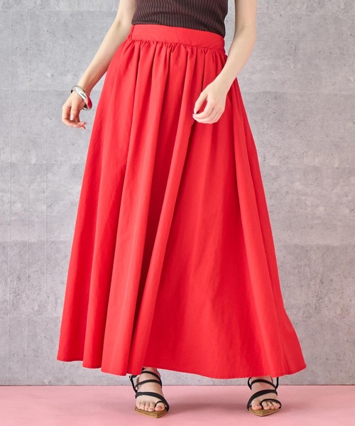 セール】ドライ タフタ ギャザー フレア スカート（スカート）｜ANAP