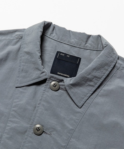 meanswhile(ミーンズワイル)の「Peach Cloth Shirts Blouson(ブルゾン・メンズ・グレー・2(M)/3(L))」の3枚目の写真