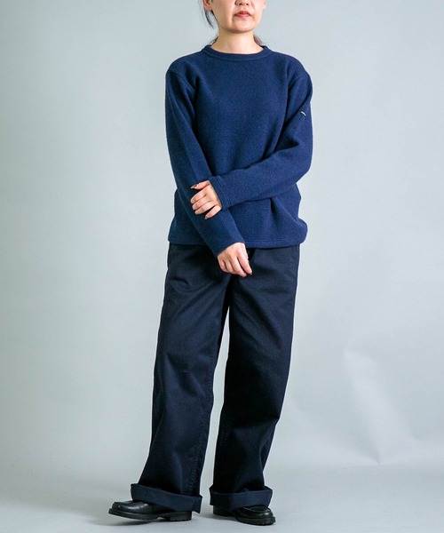 OMNIGOD（オムニゴッド）の「[OMNIGOD womens / オムニゴッド] 接結ウール クルーネックセーター（ニット/セーター・レディース・ネイビー/チャコール/グレー・3/2）」の11枚目の写真