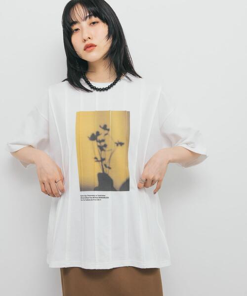 ピンタックフォトプリントTEE/KBF セール】ピンタックフォトプリントTEE（Tシャツ/カットソー）｜KBF