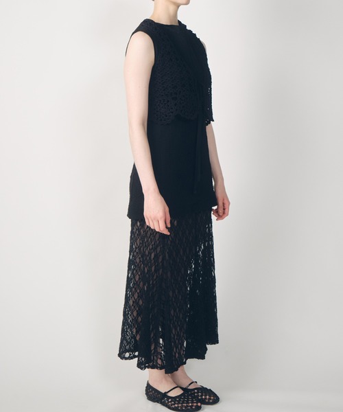 LE CIEL BLEU（ルシェルブルー）の「ストレッチレースマキシドレス / Stretch Lace Maxi Dress（ワンピース・レディース・ブラウン/オフホワイト/ブラック・36/38）」の16枚目の写真