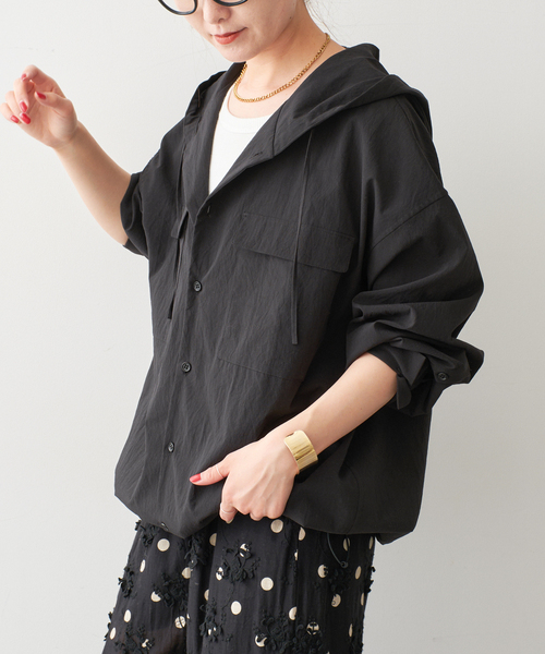 ブラウス シャツ ラメメッシュ ルーズシャツ レディース セール】ラメメッシュ ルーズシャツ（シャツ/ブラウス）｜hunch