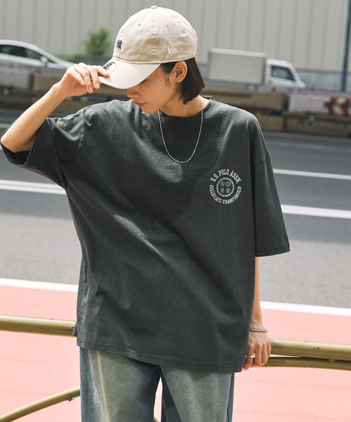 U.S. POLO ASSN.(ユーエスポロアッスン)の「U.S. POLO ASSN. /ユーエスポロアッスン 別注 サークルロゴ刺繍 ピグメント半袖Tシャツ(Tシャツ/カットソー・メンズ・ブラック/ブラウン/レッド/ネイビー・M/L)」の17枚目の写真