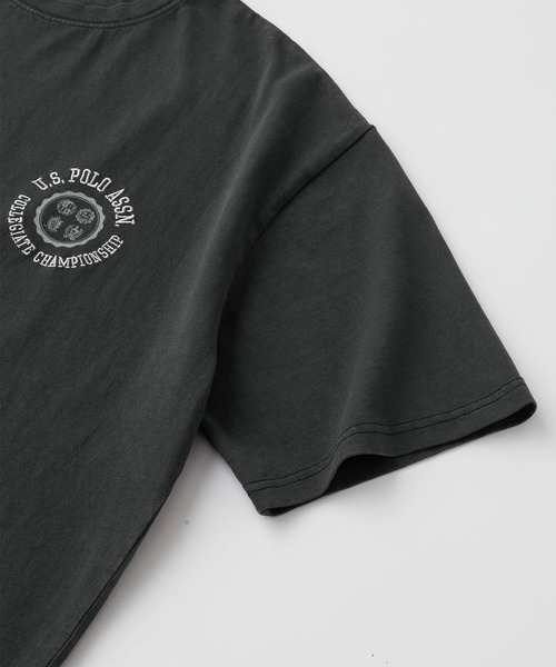 U.S. POLO ASSN.(ユーエスポロアッスン)の「U.S. POLO ASSN. /ユーエスポロアッスン 別注 サークルロゴ刺繍 ピグメント半袖Tシャツ(Tシャツ/カットソー・メンズ・ブラック/ブラウン/レッド/ネイビー・M/L)」の12枚目の写真