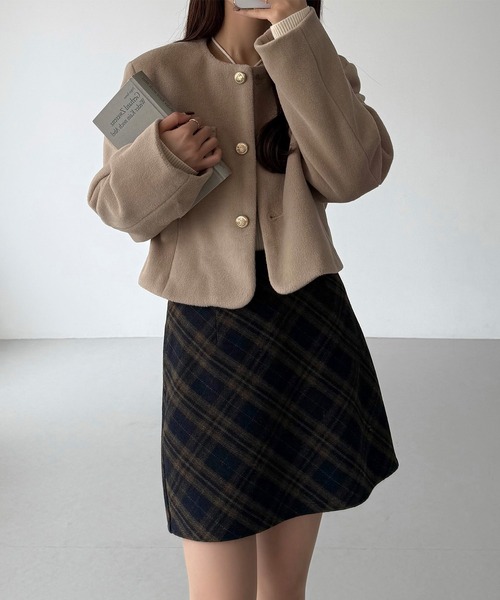 callautia（カラウティア）の「ウールライクバイアスチェック柄ミニ