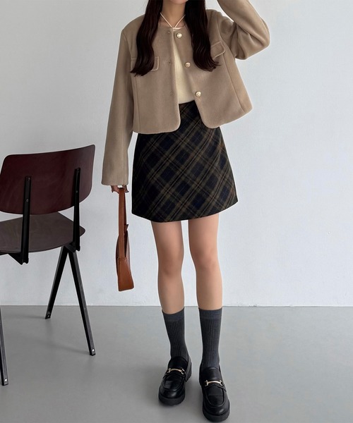 callautia（カラウティア）の「ウールライクバイアスチェック柄ミニ