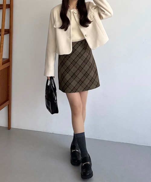 XEXYMIX ウールライク チェック柄 台形スカート 裏起毛ショートパンツ付き 楽天市場】インパン裏地付きチェック柄ミニ丈巻きスカート チェック柄