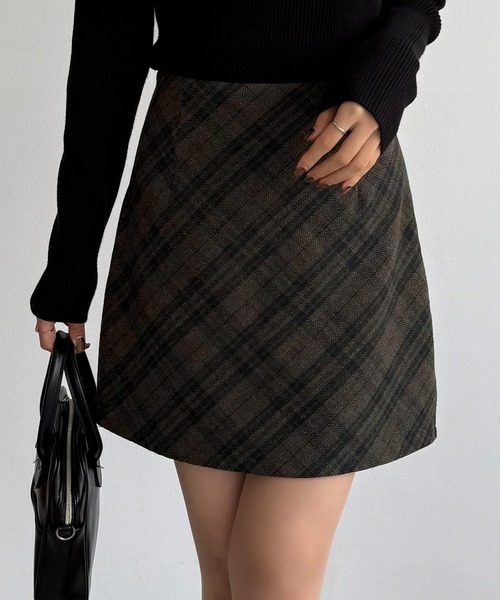 callautia（カラウティア）の「ウールライクバイアスチェック柄ミニ