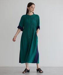 Editt by YECCA VECCA | ギャザー配色ワンピース(ワンピース)