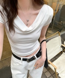 ドレープオフショルトップス