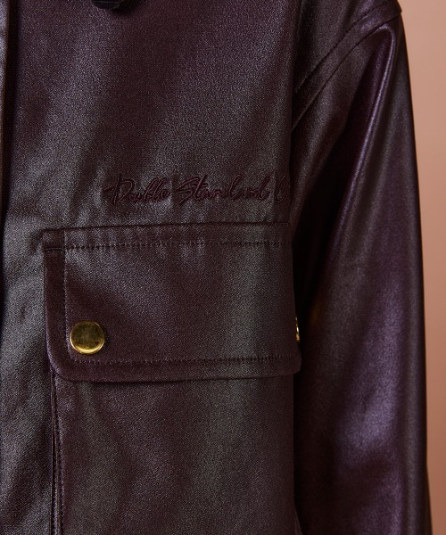 DOUBLE STANDARD CLOTHING（ダブルスタンダードクロージング）の「ワックスヴィンテージジョーゼット ショートブルゾン（ブルゾン・レディース・ブラウン・38/36）」の12枚目の写真