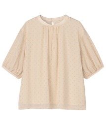 TOKYO SHIRTS | 袖シアー ラメカットドビーブラウス 五分袖(シャツ/ブラウス)