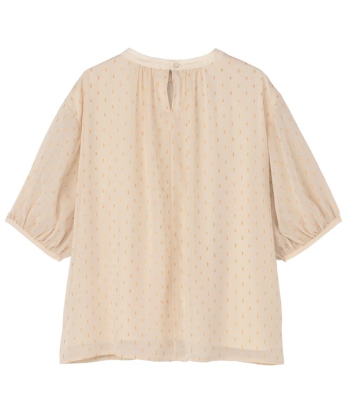 TOKYO SHIRTS(トウキョウシャツ)の「袖シアー ラメカットドビーブラウス 五分袖(シャツ/ブラウス・レディース・ブラック/ベージュ・L/M)」の8枚目の写真