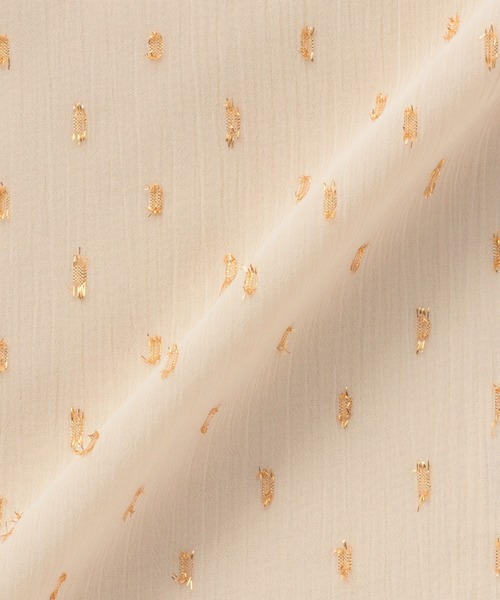 TOKYO SHIRTS(トウキョウシャツ)の「袖シアー ラメカットドビーブラウス 五分袖(シャツ/ブラウス・レディース・ブラック/ベージュ・L/M)」の12枚目の写真